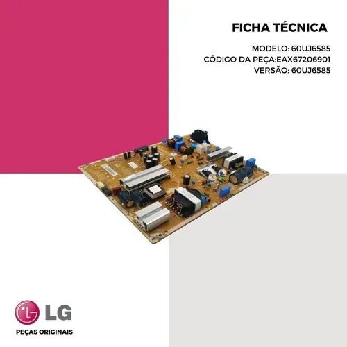 Placa Fonte Lg Eax67206901 Modelo 60uj6585 - Foto 3