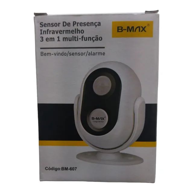 SENSOR DE PRESENÇA INFRAVERMELHO C/ALARME SONORO 360º B-MAX BM-607