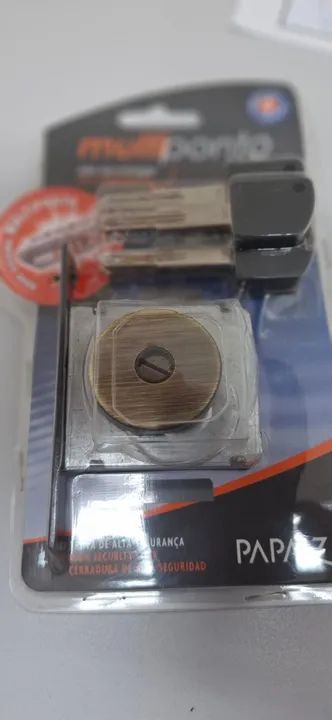 Fechadura Multiponto Papaiz 141 R68 dourada - Foto 4