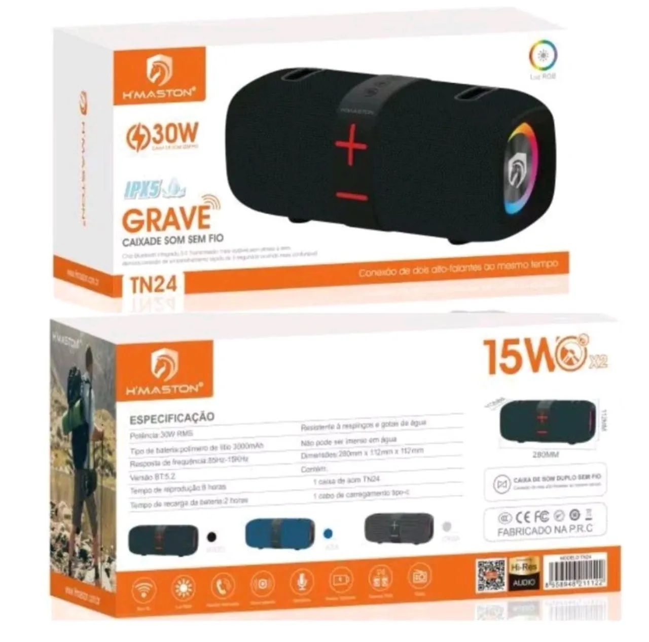 Caixa de Som Bluetooth H'MASTON TN24 30W