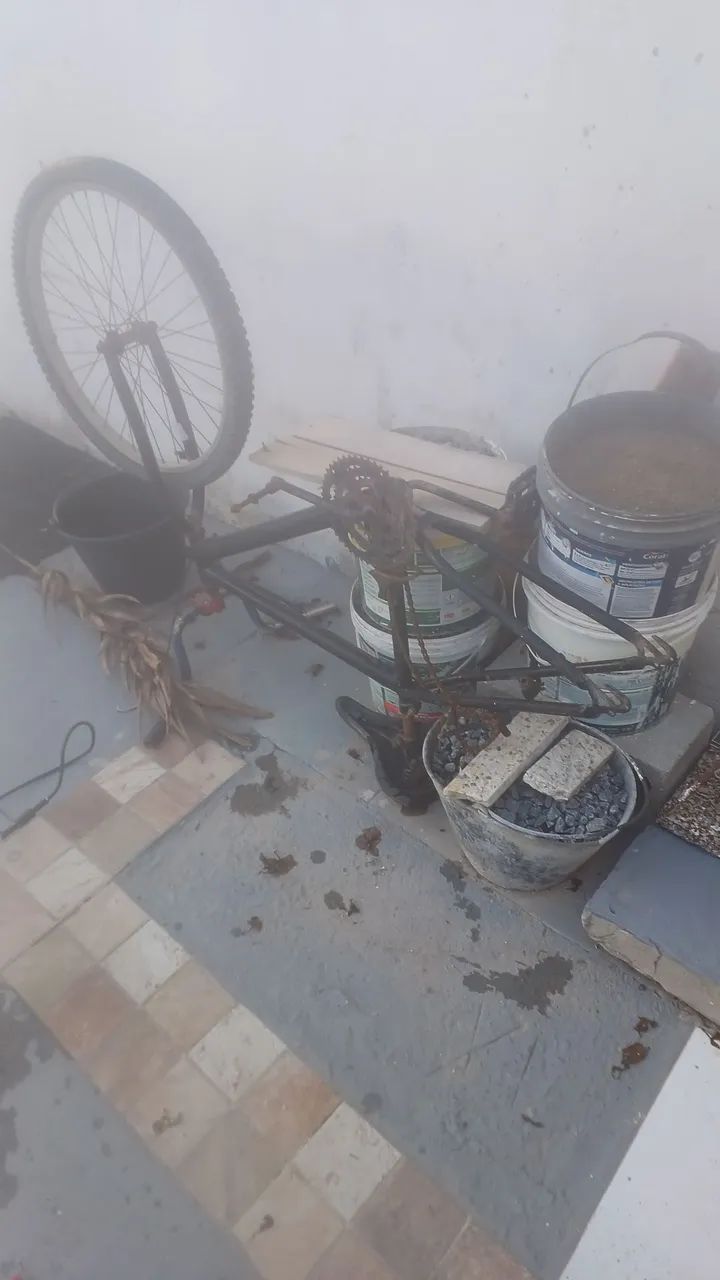 Bicicleta com quadro e rodas
