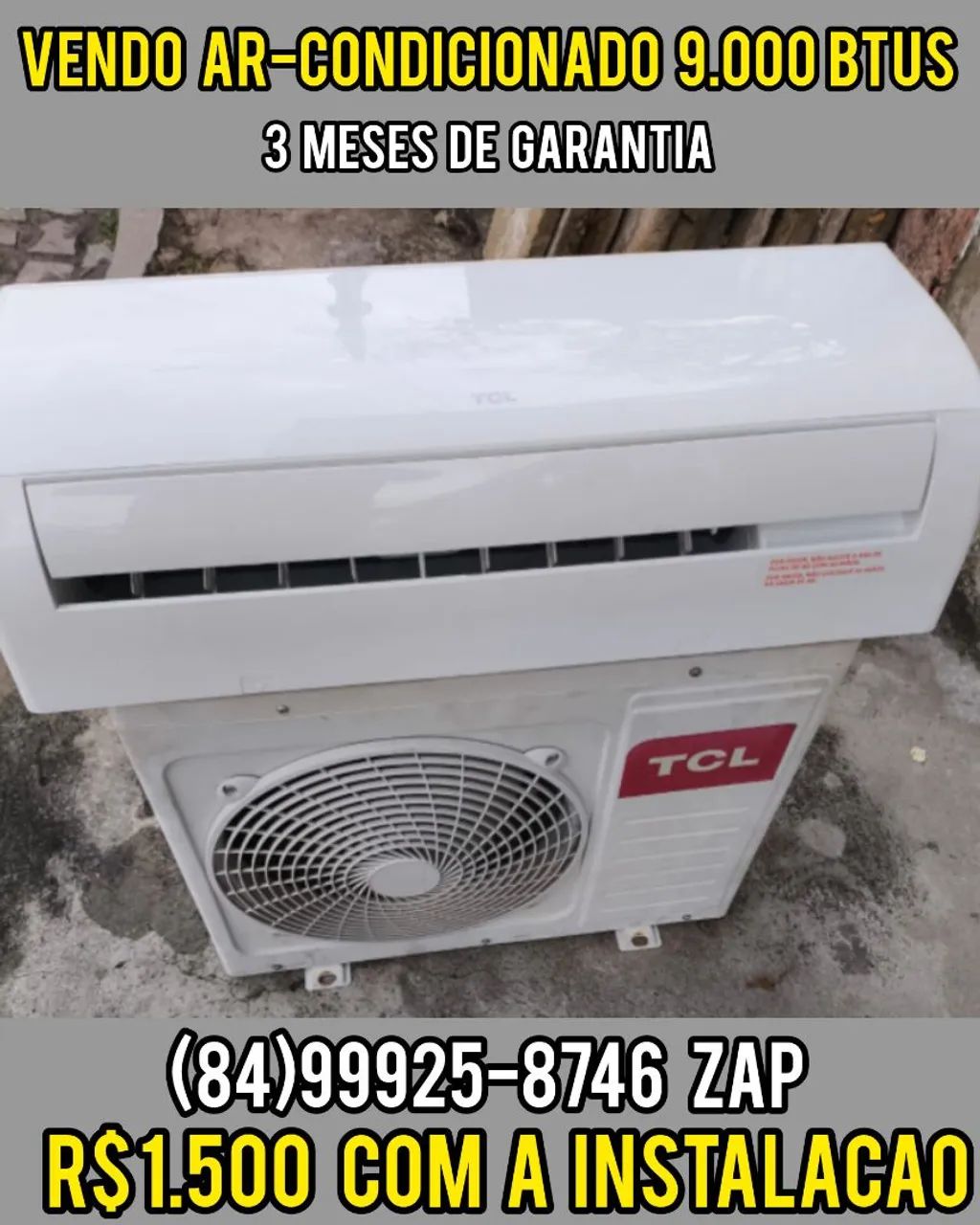 Vendo AR-CONDICIONADO 9.000 BTUS 
