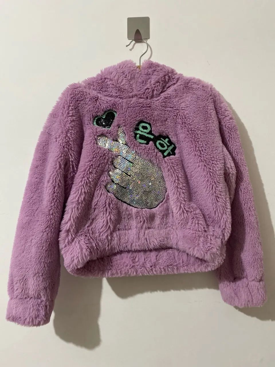 Casaco Pelúcia Lilás com Detalhes - Foto 2