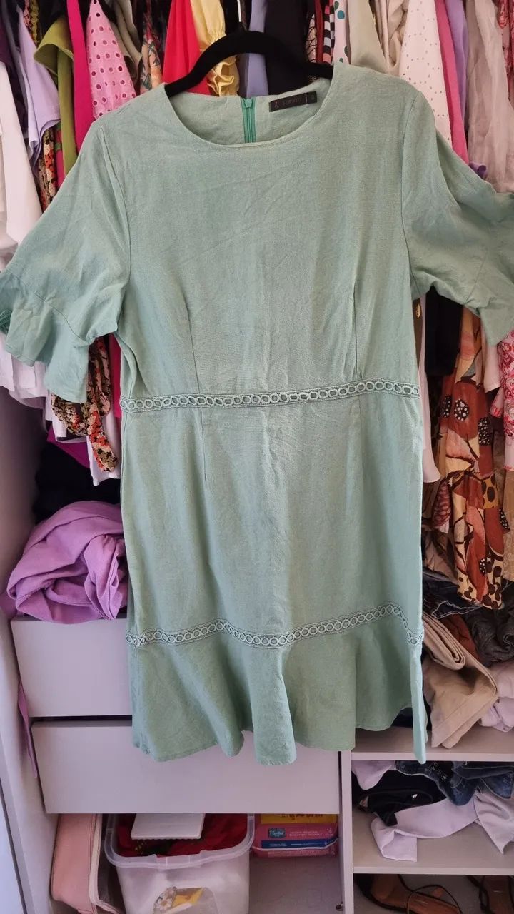 Vestido verde claro
