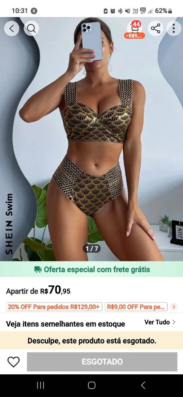 Biquíni dourado tam G  - Foto 3