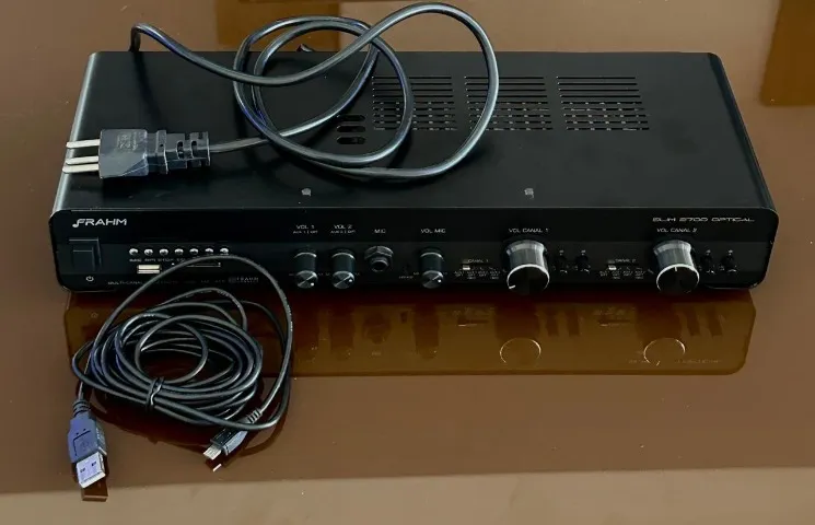 Amplificador Frahm Slim 2700 Optical 160W RMS Bluetooth USB - Ótimo Estado!