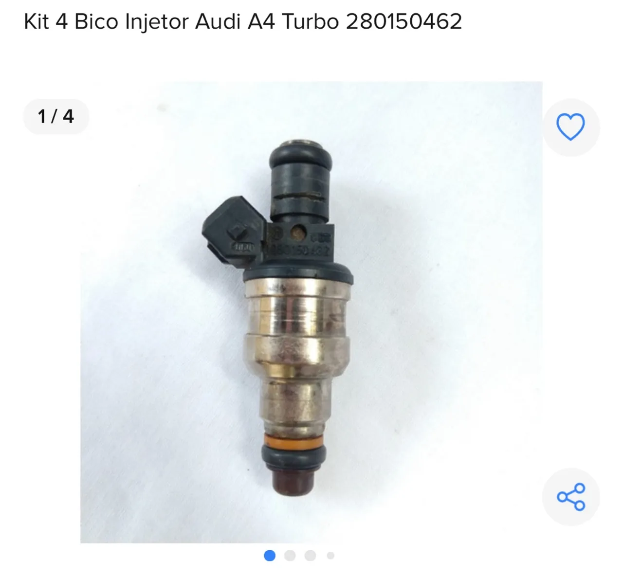 Kit 4 Bico Injetor Audi A4 Turbo 280150462