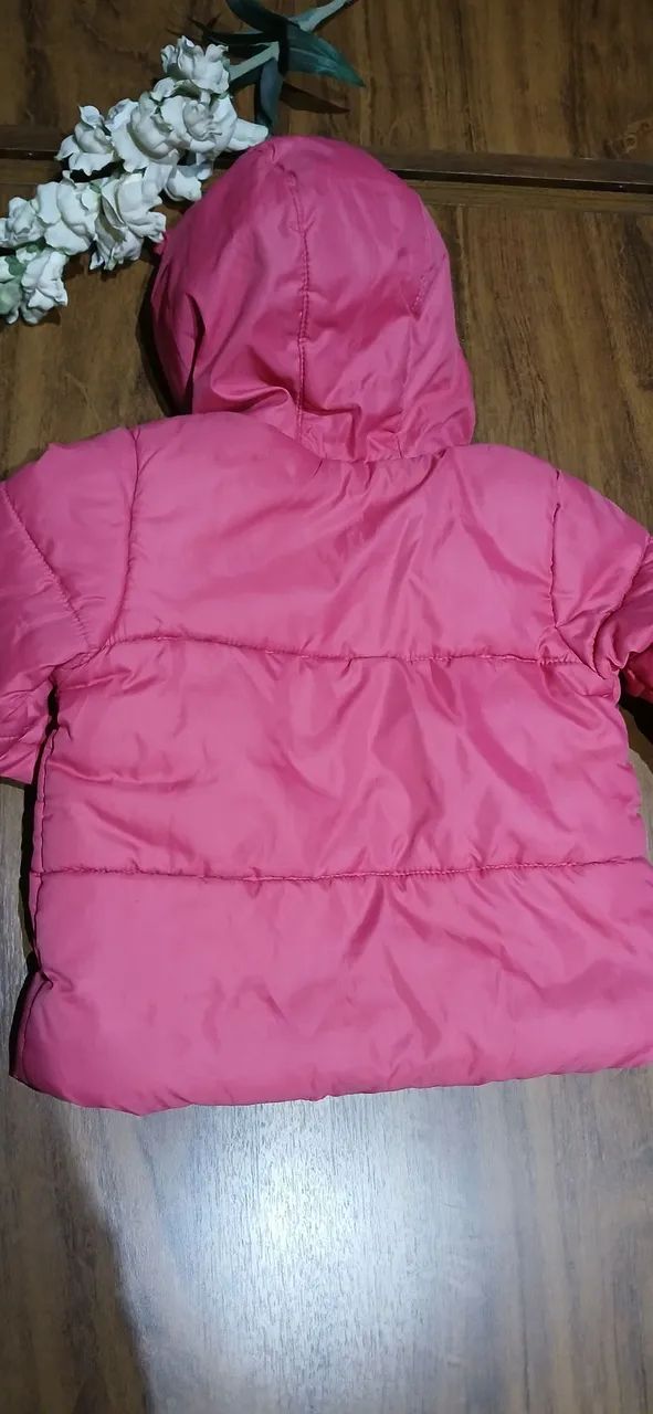 Jaqueta Rosa Infantil com Capuz - Foto 5