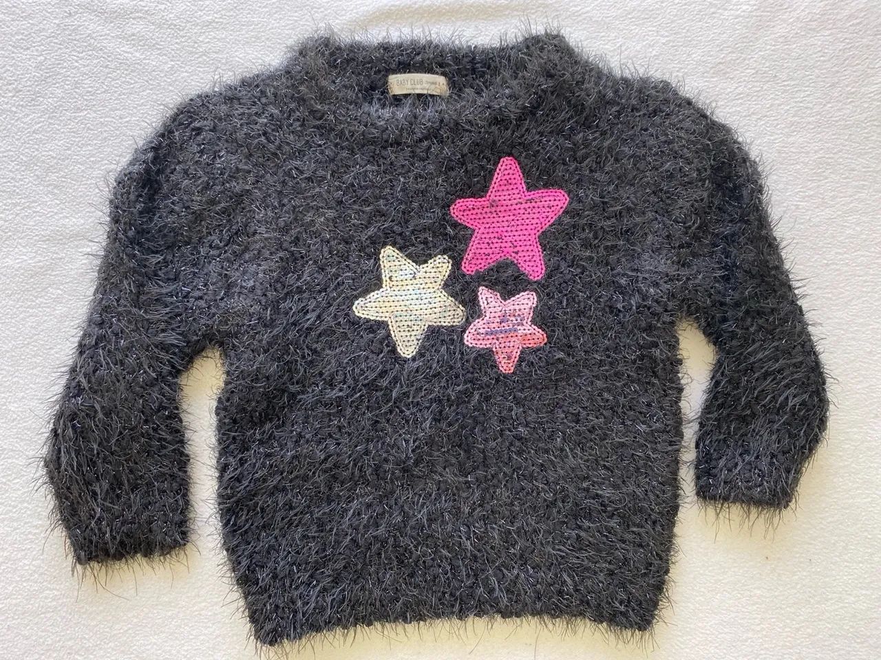 Blusão Preto Pelinho Estrelas 