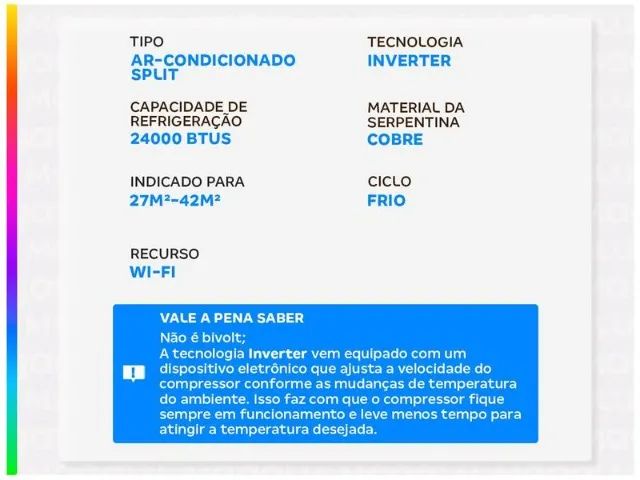Ar-condicionado Split Gree Inverter 24.000 BTUs Frio Wi-Fi G-Diamond (produto novo/ lacrad - Foto 2