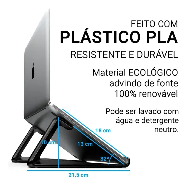 Suporte Notebook Laptop Universal Apoio De Mesa Ergonômico 3D
