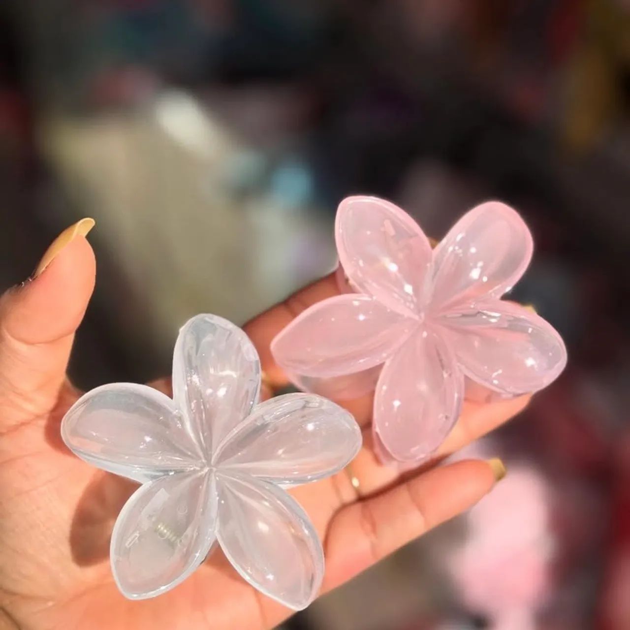 Par de flores acrílicas para cabelo