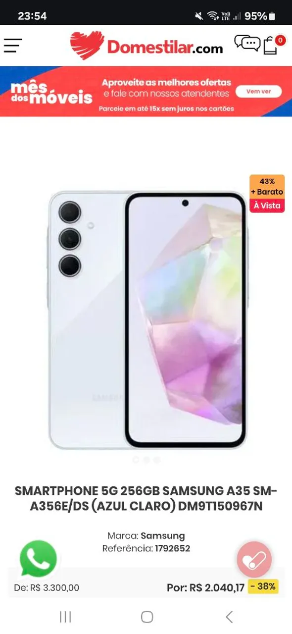 SMARTPHONE SAMSUNG GALAXY A35 5G NOVO.