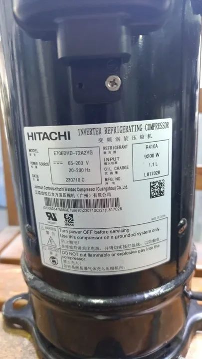 COMPRESSOR HITACHI VRF E706DHD-72A2YG R410 220V 7 HP - Foto 2