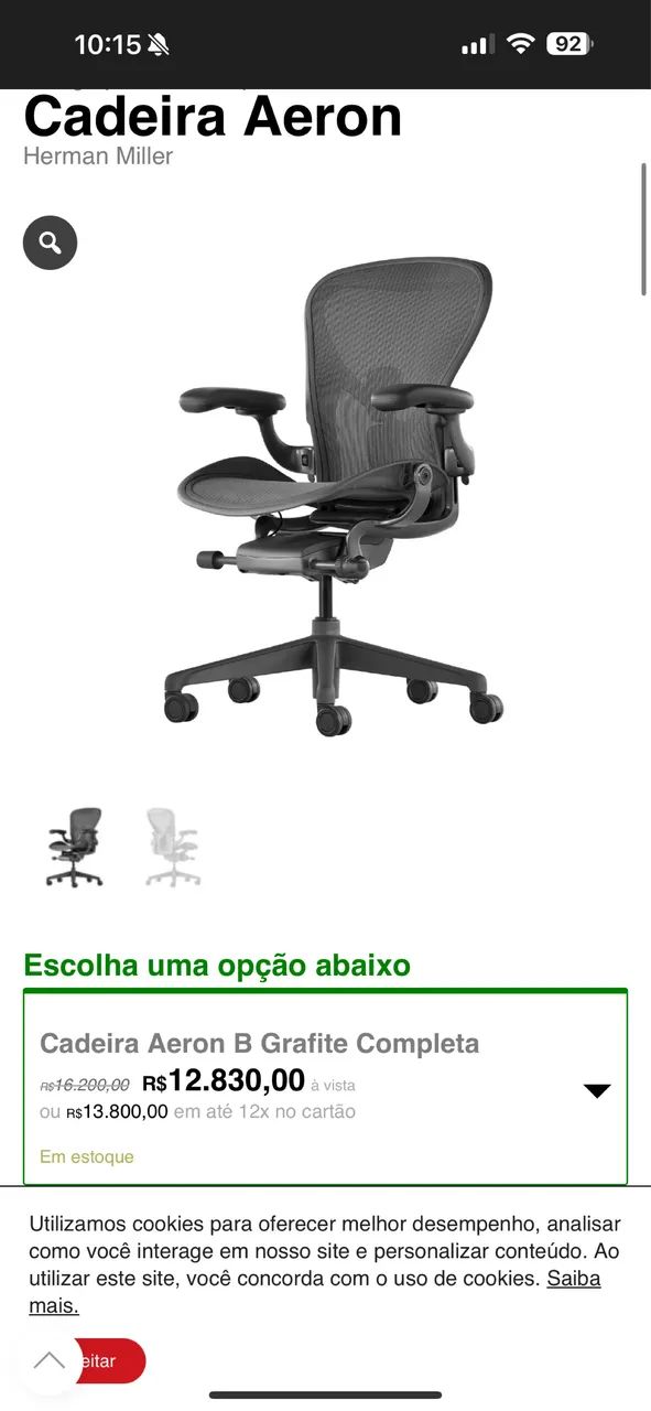 Cadeira da Herman Miller Aeron Bancos e Cadeiras Planalto