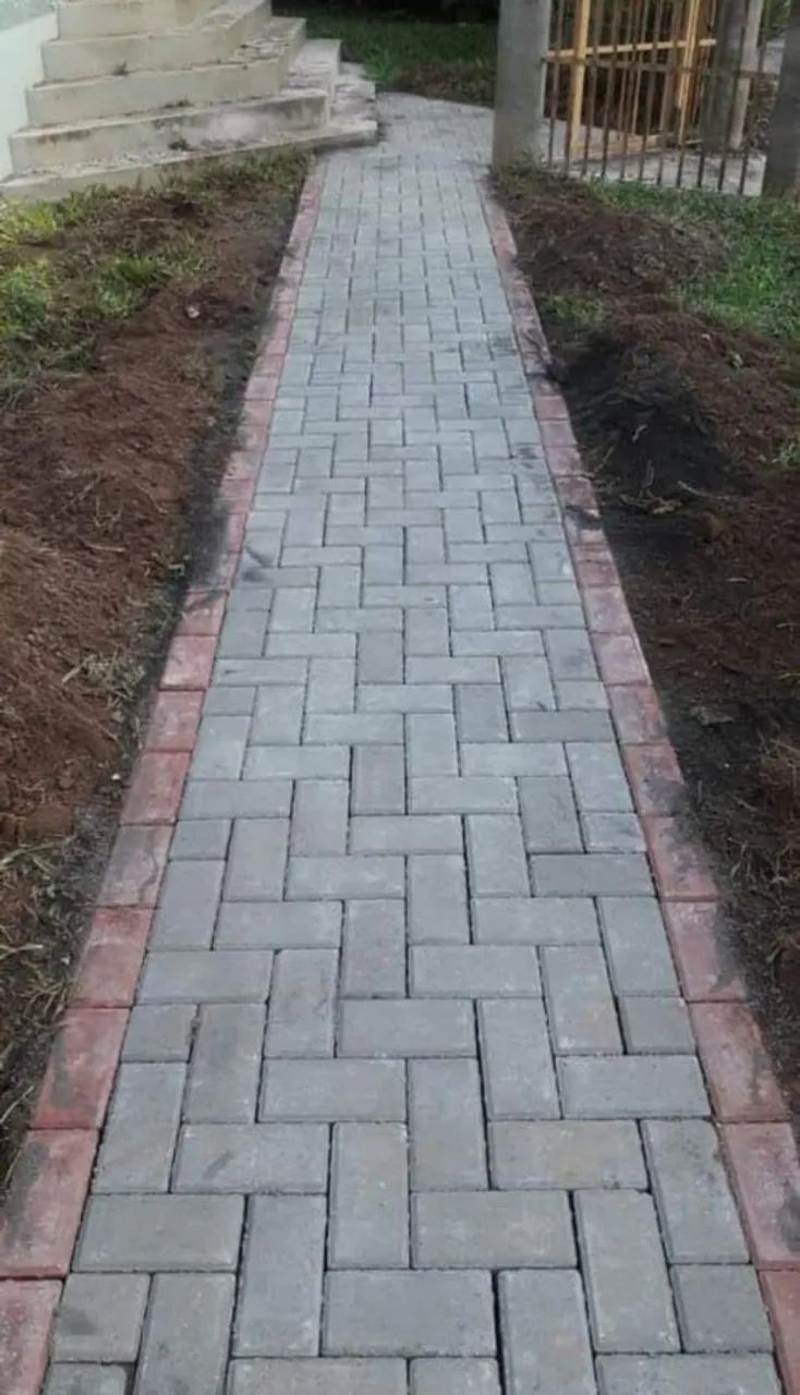 Pavimentação e assentamento de meio fio 
