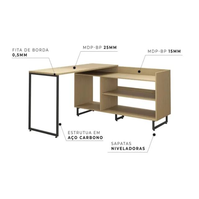 Mesa para Escritório em L - Foto 3