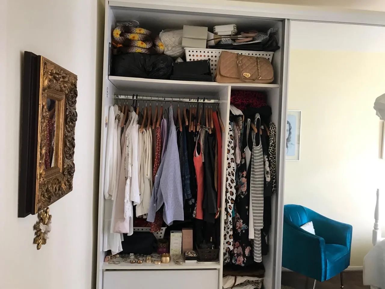 Guarda roupa em mdf com porta de espelho - Foto 3