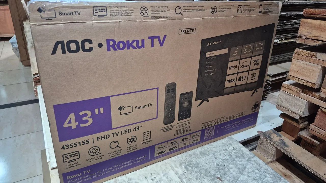 Caixa de tv 43 polegadas, 50.00 reais, entregamos com taxa de entrega. 