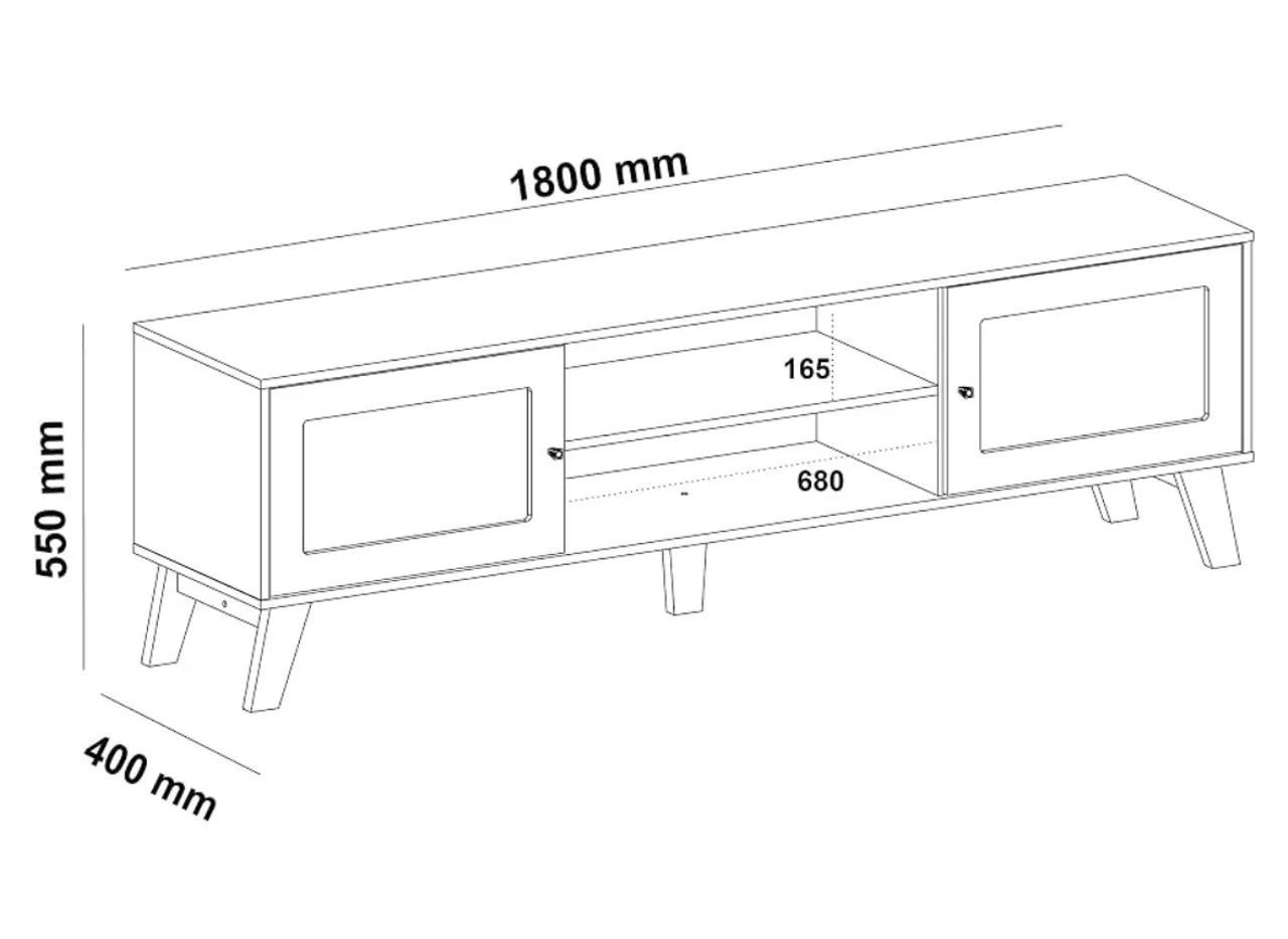 Rack Charlotte para Tv até 75" com 2 Portas, Cinamomo/Off White - Foto 2