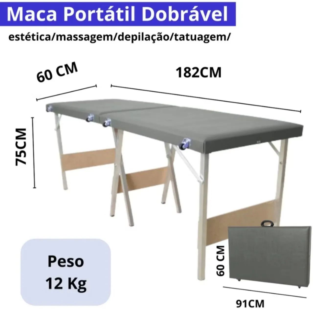 Maca dobrável portátil preta - Foto 2