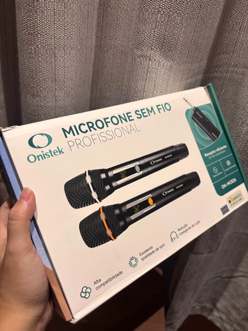 Microfone duplo sem fio profissional 