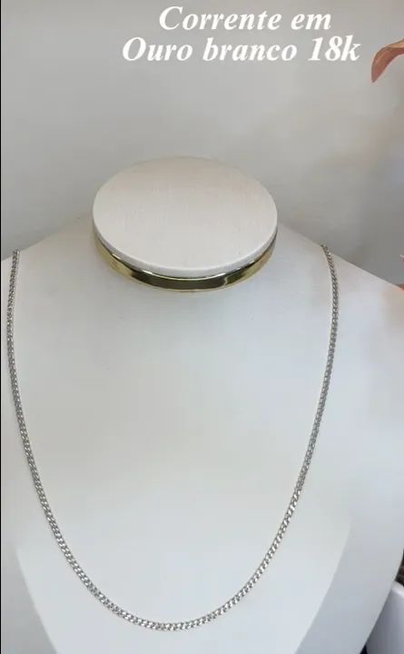 corrente de ouro branco italiano - Foto 2