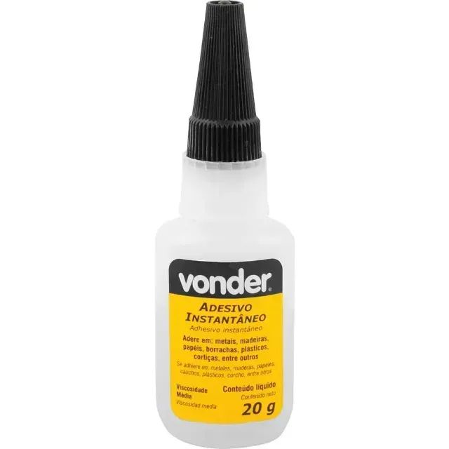 Adesivo instantâneo cianoacrilato, industrial, 20 g, VONDER