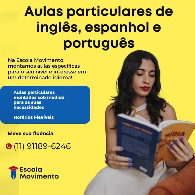 Aulas de inglês, espanhol, português e redação com professor particular