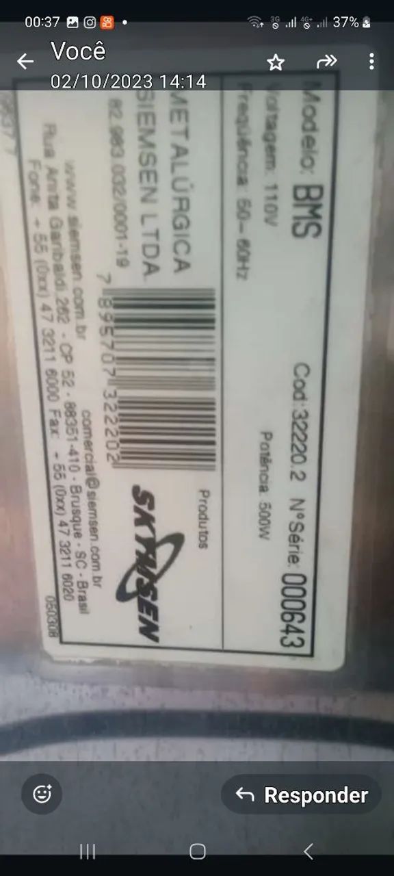 Batedeira de milk-shake      cada                  650,00 