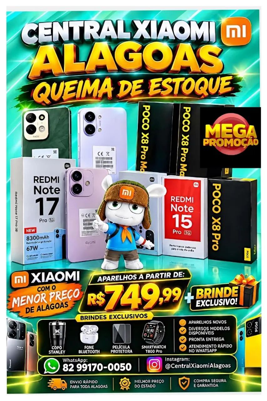 Xiaomi Redmi Note 15 Pro 5G, Poco X8 Pro 5G e Diversos modelos disponíveis 