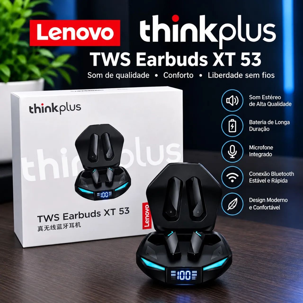 Fone Bluetooth Lenovo XT53