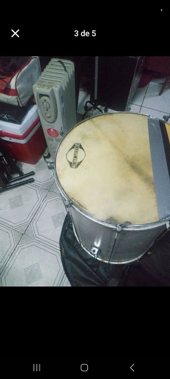Surdo de 20 polegadas original contemporânea  precisa só o pedestal  - Foto 4