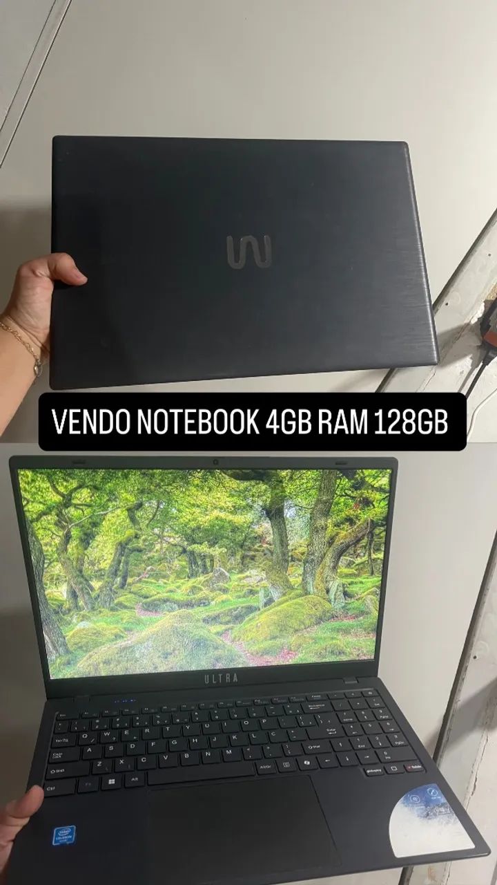 Notebook Multilaser Ultra 4GB RAM, 128GB de memória.