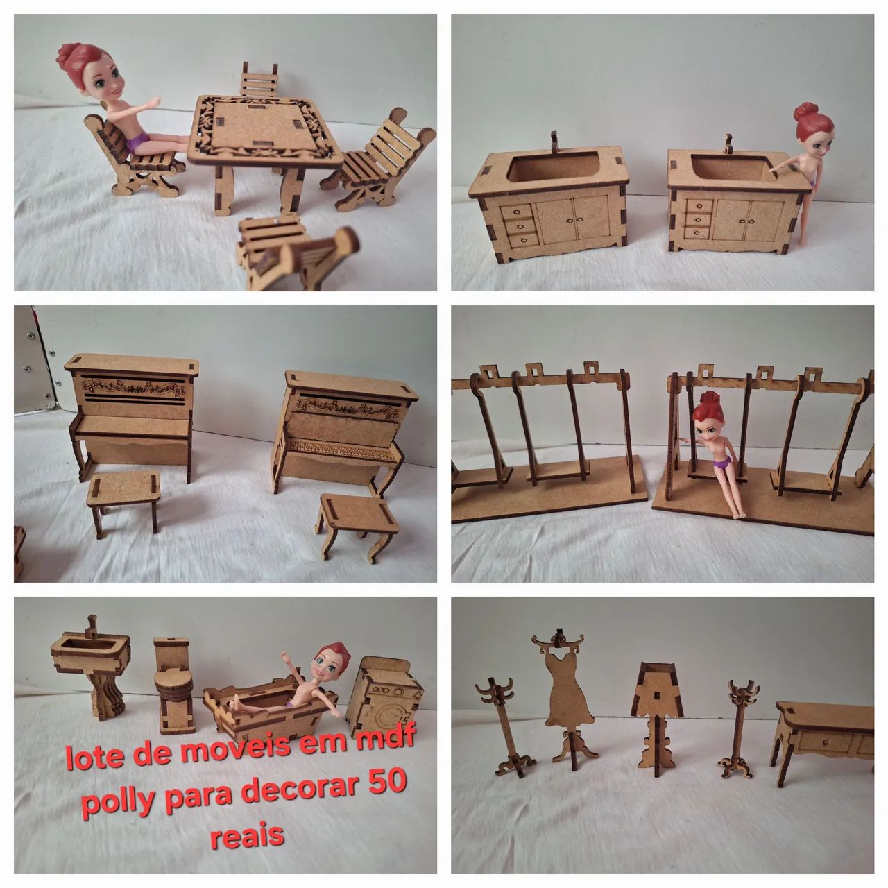 Lote Móveis mdf boneca polly - Foto 2