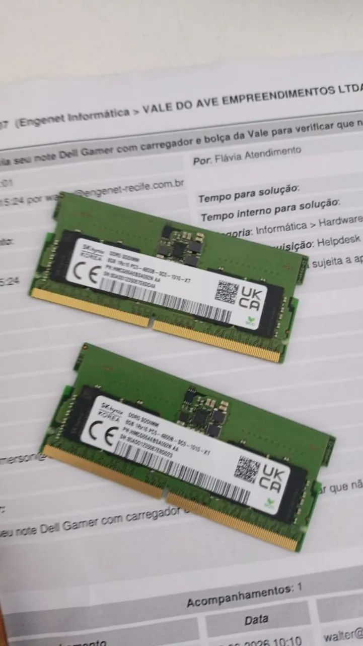 Memória ram ddr5 notebook 