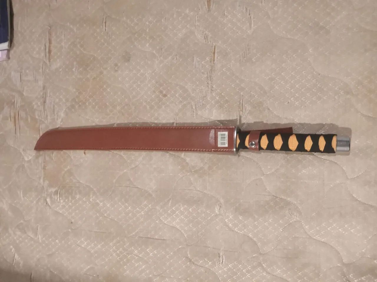 Espada 100% aço, chinesa e bainha de couro  - Foto 2