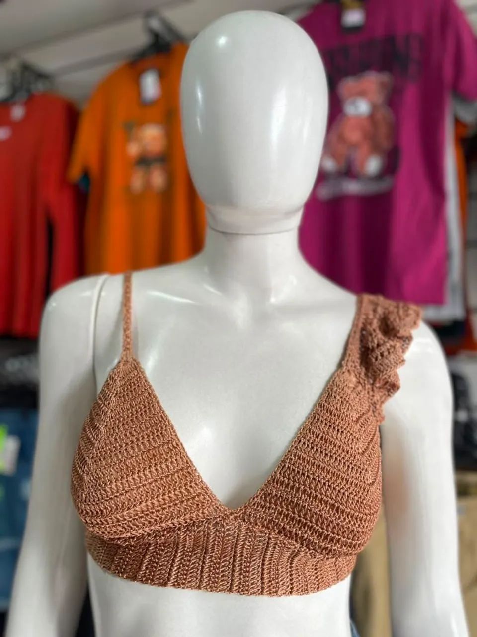 Cropped de crochê Feminina