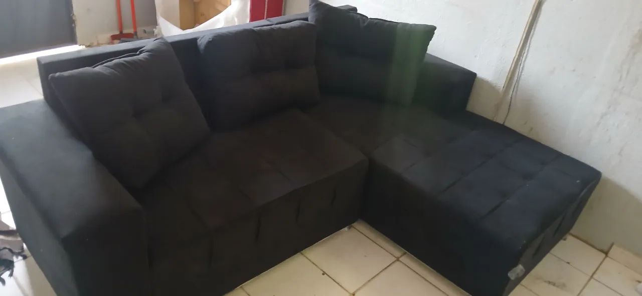 Sofá de Canto com Puff - Praticamente Novo (4 meses de uso) - Foto 4