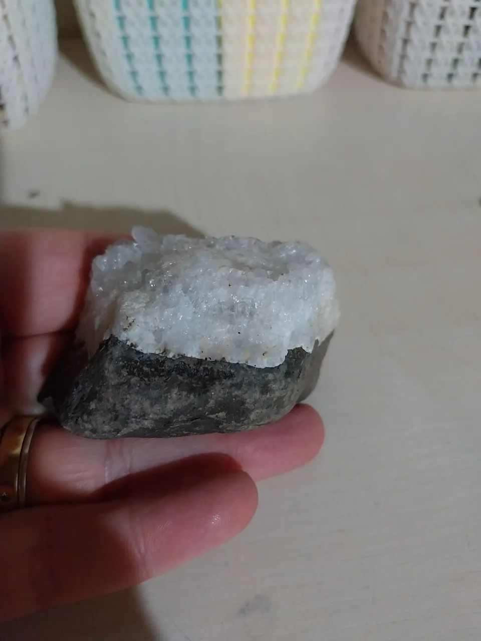 Drusa de quartzo branco (a hipótese mais provável) - Foto 3