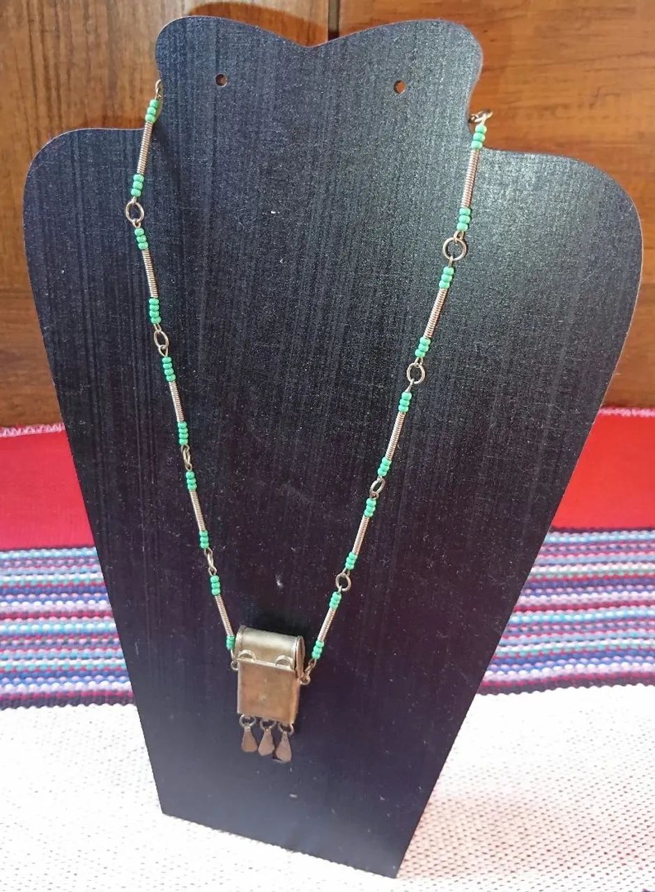 Colar artesanal de metal com pingente cor estilo berbere  - Foto 5