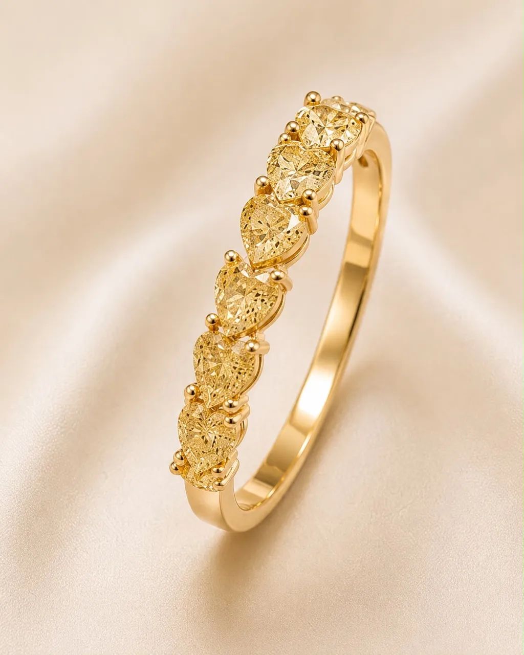 Meia Aliança Diamantes Fancy Yellow 1,5 CT 
