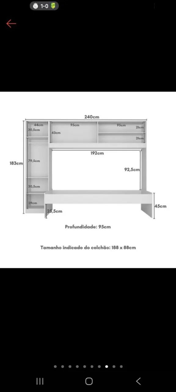 Cama solteiro guarda roupa 