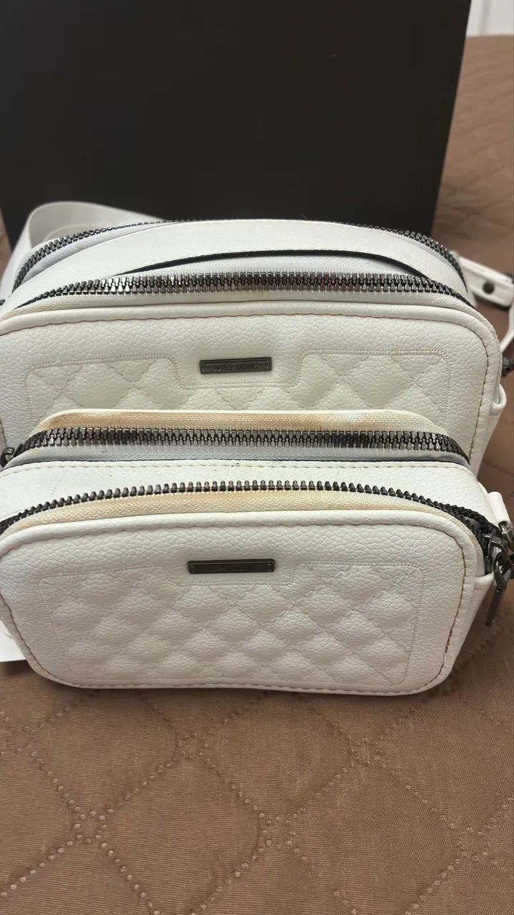 Conjunto de Bolsas Femininas Brancas Miss Dong - Foto 3
