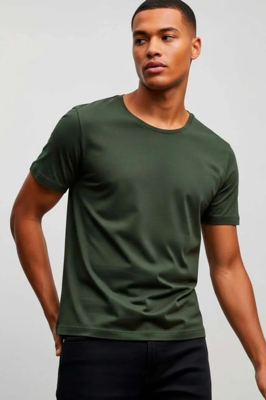 Camiseta Premium Purezza Algodão Egípcio - azul/ verde frete grátis  - Foto 3