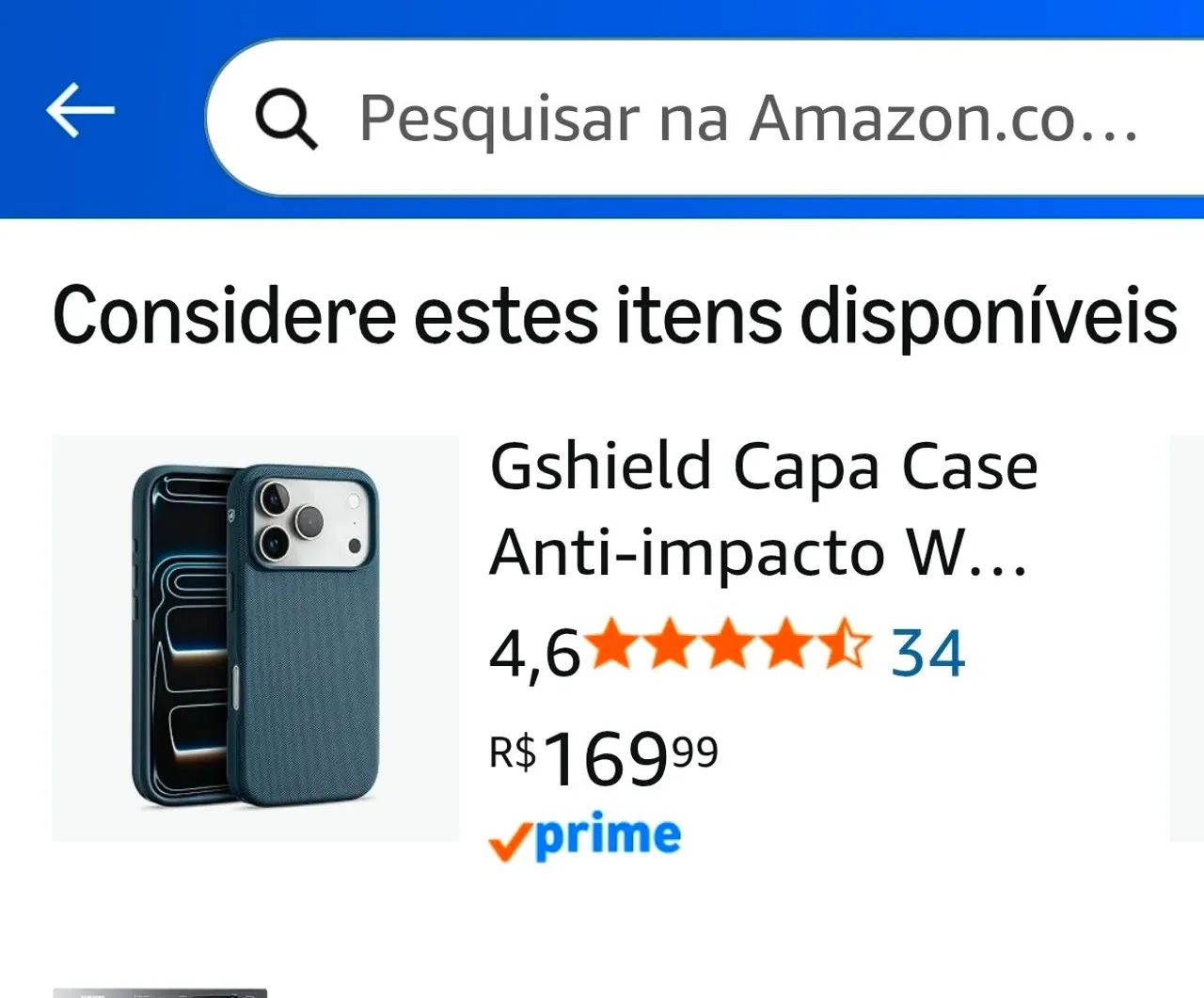 Capa Gshield iPhone 17 pro max ou 18 pro max de Tecido Woov Azul - Foto 4