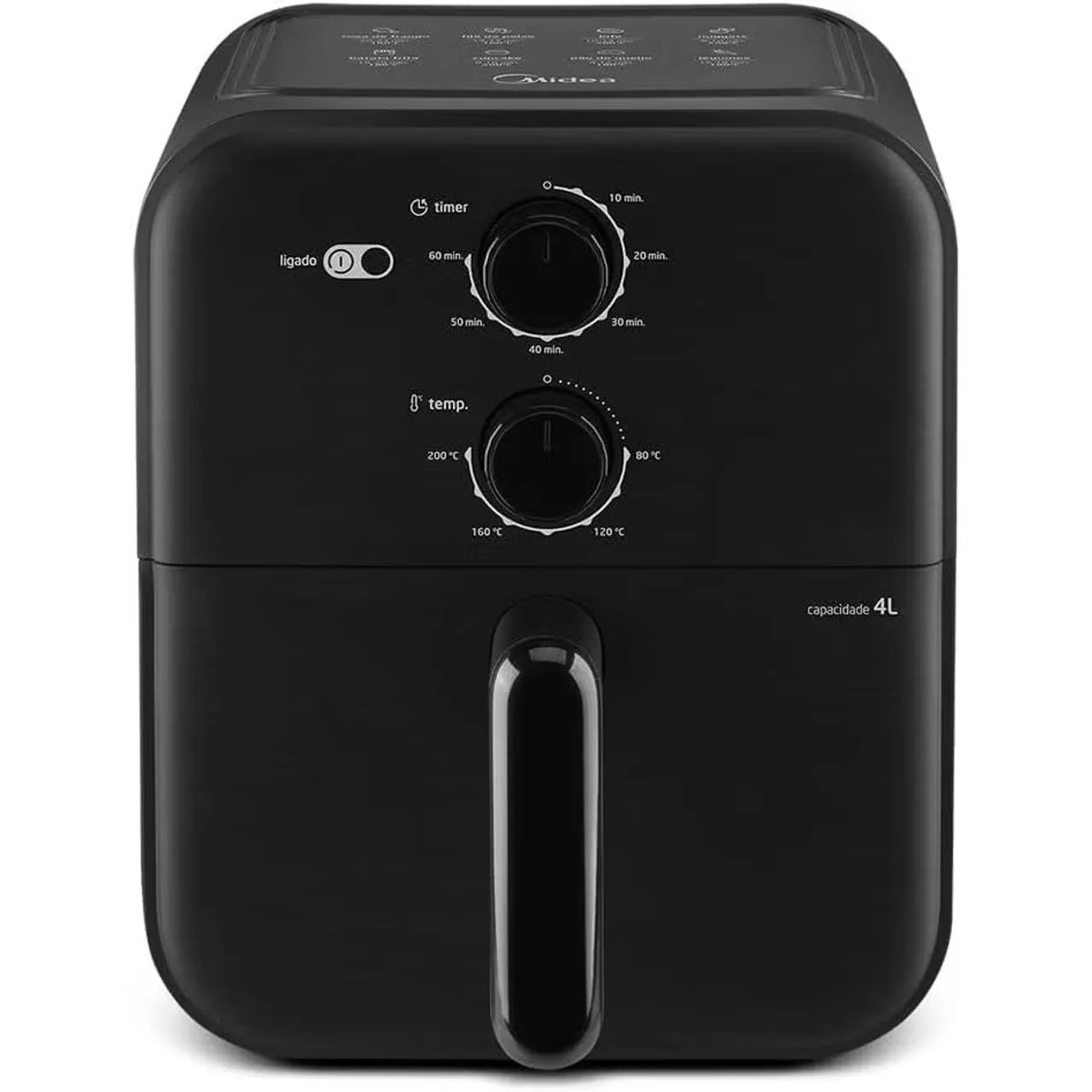 Fritadeira Sem Óleo Airfryer Midea 4L Preta - 220v