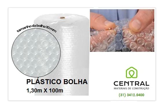 Plastico Bolha 1,30m x 100 m em BH bobina