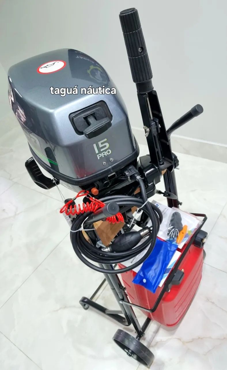 Motor Hidea 15hp Pro 2 tempos Garantia Nota Fiscal Carrinho De Transporte De Brinde  - Foto 7