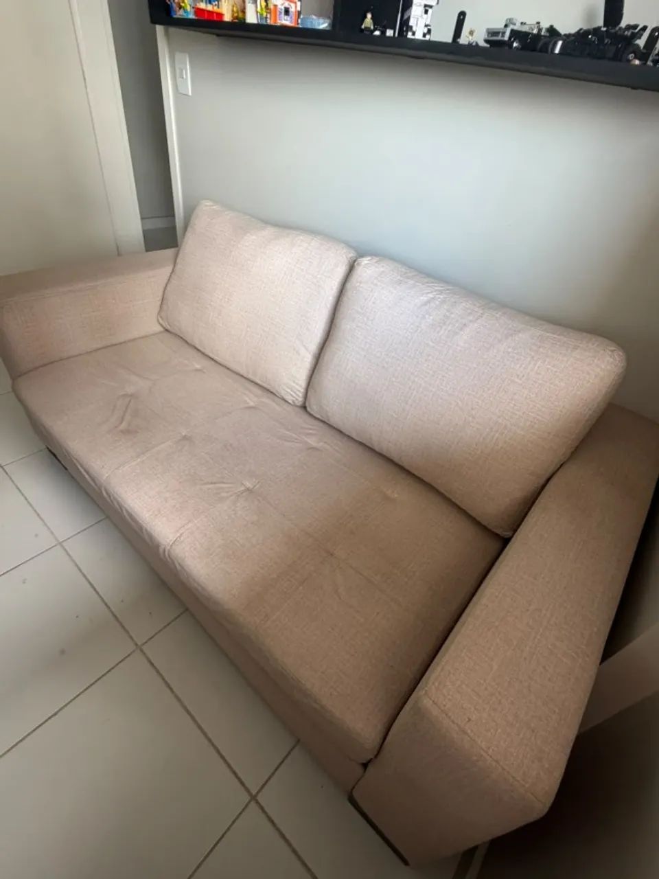 Sofá-Cama 3 lugares Bege